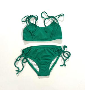 James & Lottie - Two Piece Swim, Textured Green Triangle BE