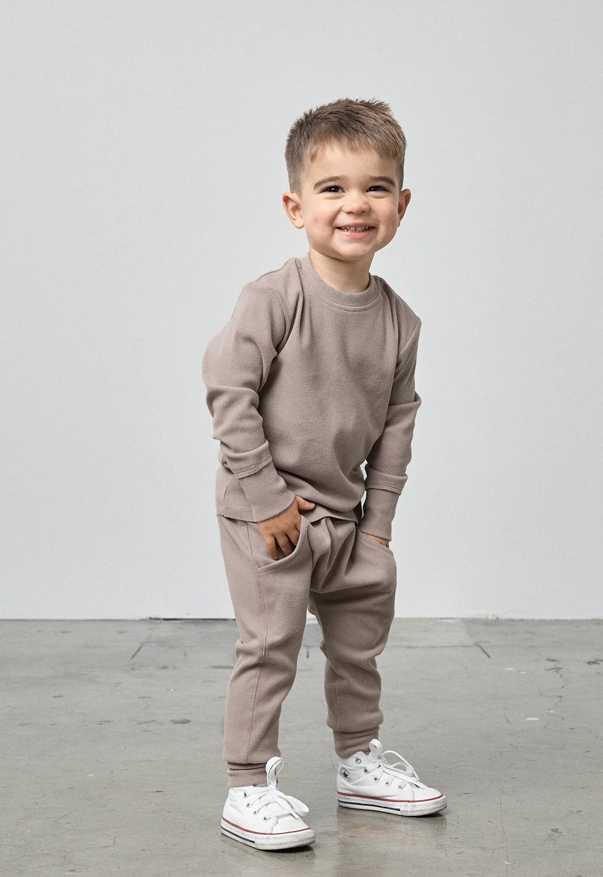 Mushroom Long Sleeve Ribbed Tee