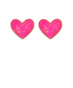 Gold Enamel Heart Earring