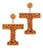 Tennessee 'T' Orange Bling Earring