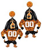 Smokey Dog Glitter Earring