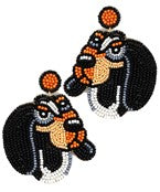 Smokey Dog Beaded Earring