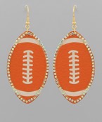 Orange Football Earrings