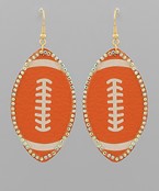 Orange Football Earrings