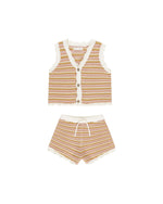 Rylee & Cru - Pink Stripe Scallop Crochet Set