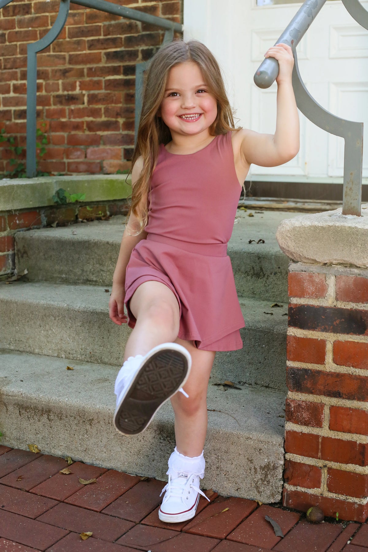 Solid Mauve Skort Set