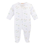 Baby Club Chic - Blue Baby Lambs Zip Footie