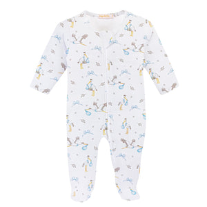 Baby Club Chic - Blue Stork Zip Footie