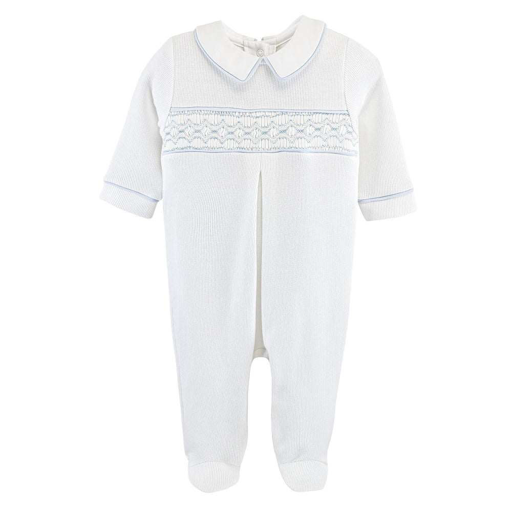 Baby Club Chic - English Knot Smocked Footie in Blue