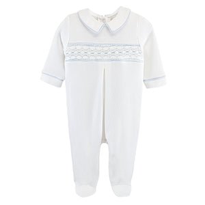 Baby Club Chic - English Knot Smocked Footie in Blue