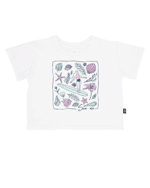 Feather 4 Arrow - White Sea Me Crop Tee