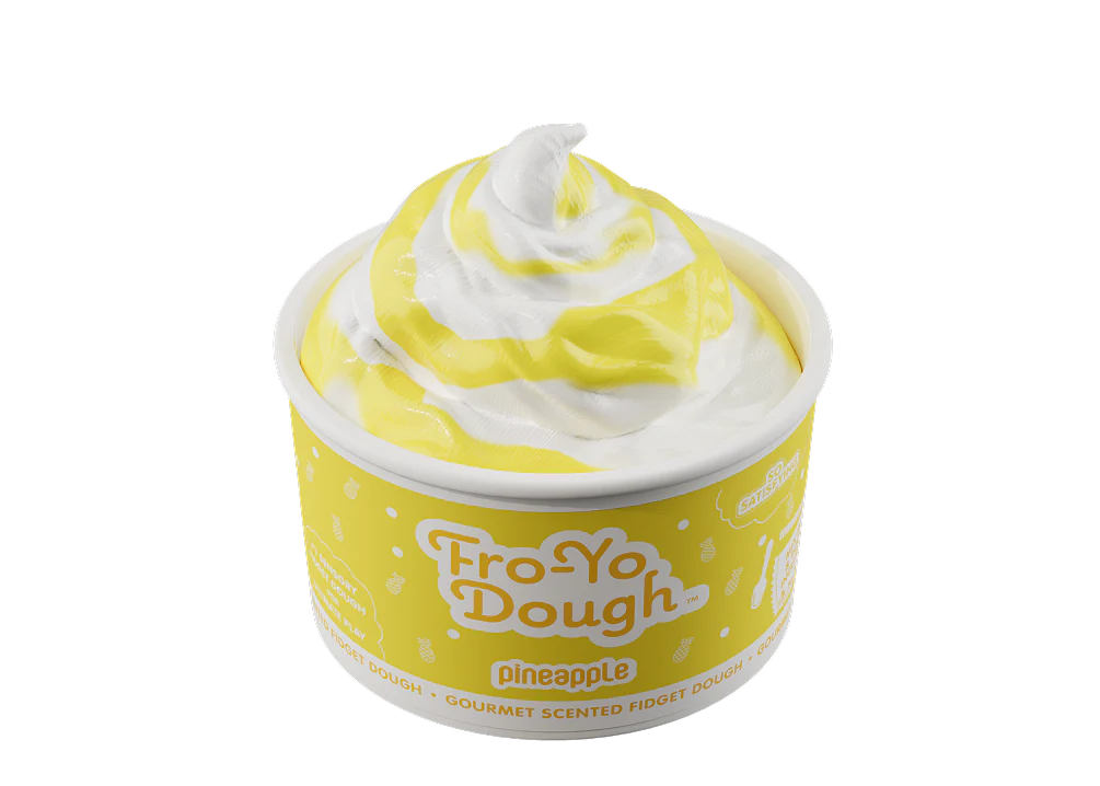 Individual Fro-Yo Dough from Scentco featuring a pineapple-themed design, perfect for sensory play and creative activities.