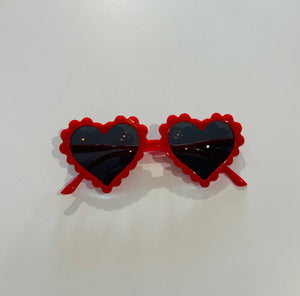 Valentine's Kids Heart Sunglasses Scallop Heart - Red