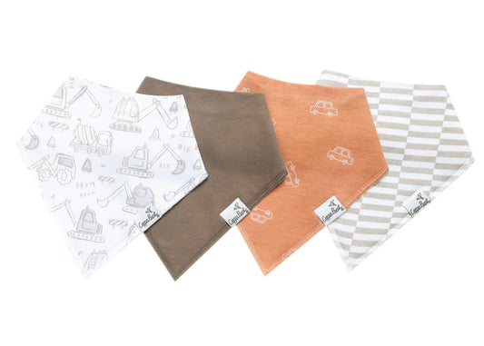 Copper Pearl Gage Bib Set featuring soft, stylish bibs in coordinated patterns and colors, ideal for baby feeding and drooling protection.