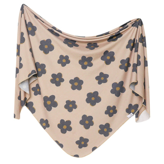 Gemma in Tan Knit Swaddle Blanket