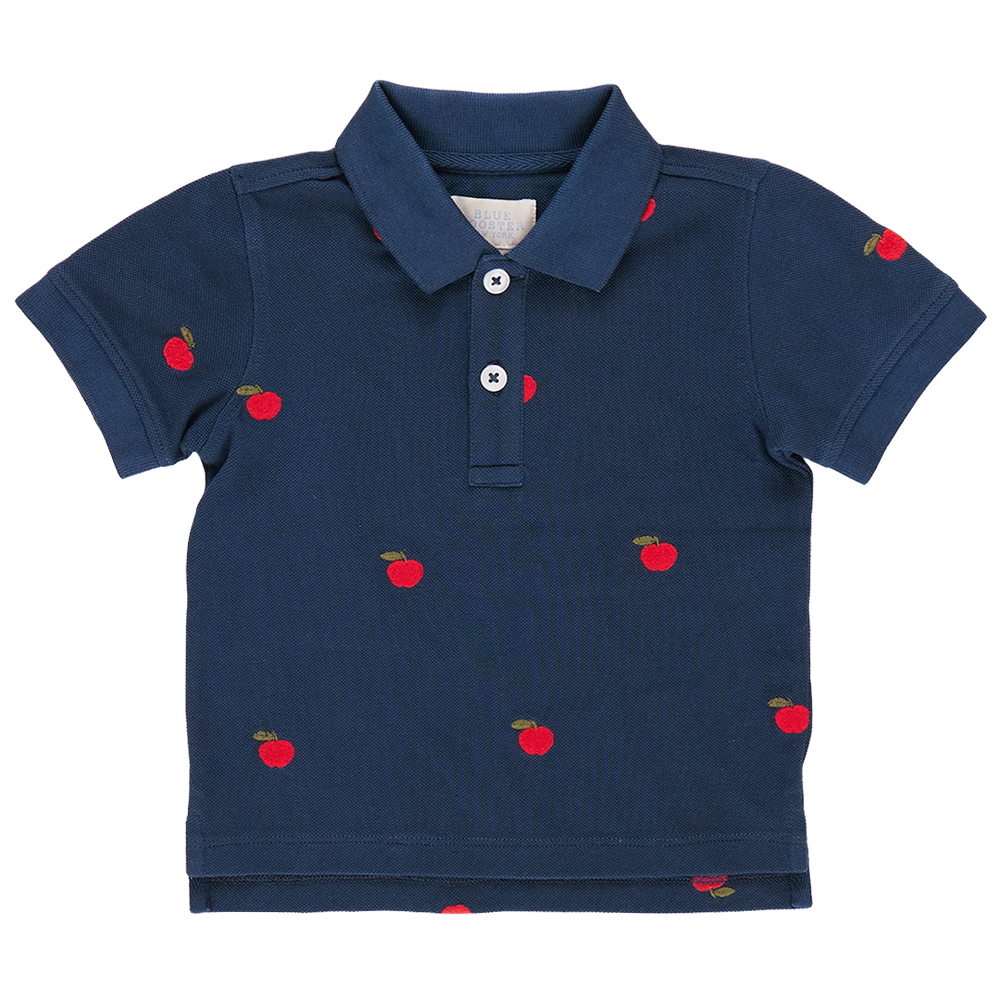 Pink Chicken - Boys Alec Shirt - Apples Embroidery