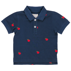 Pink Chicken - Boys Alec Shirt - Apples Embroidery