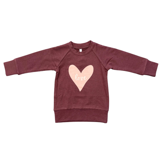Love in Mellow Rose Girl's Raglan Sweatshirt