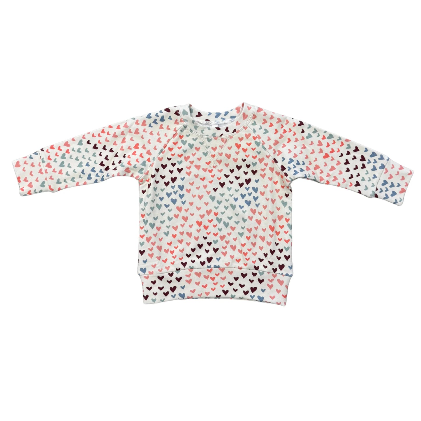 Rainbow Hearts Girl's Raglan Sweatshirt