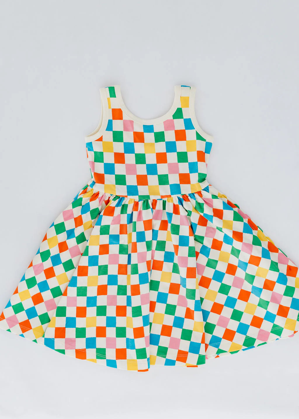 Party Checkers Sleeveless Twirl Dress