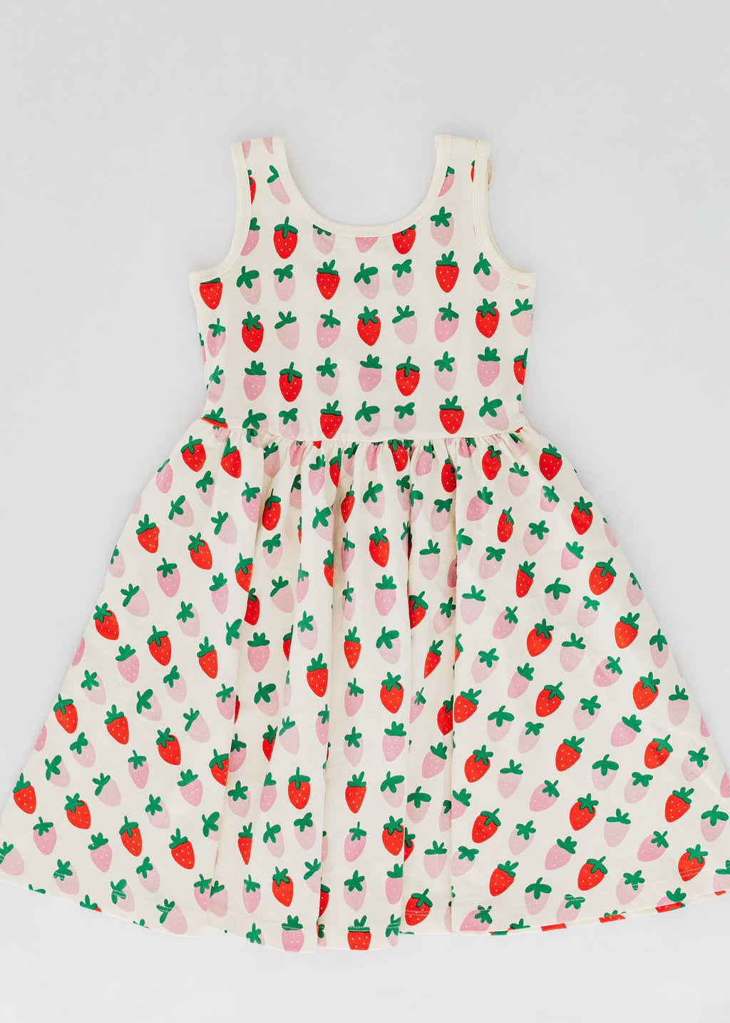 Strawberry Blush Sleeveless Twirl Dress