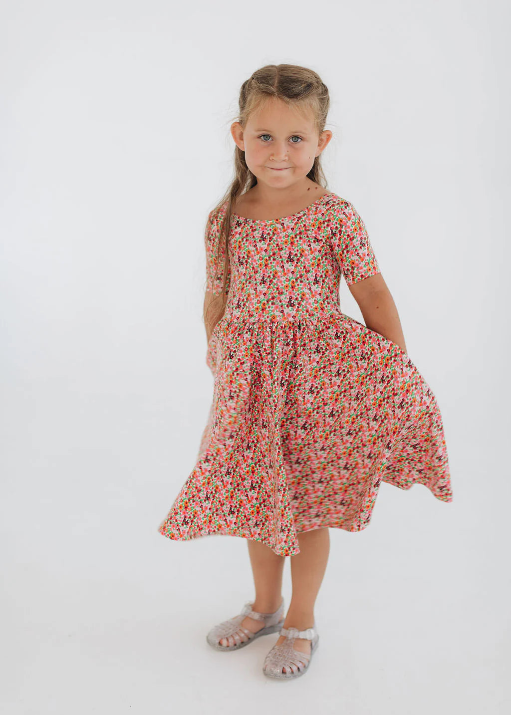 Posy Pop Short Sleeve Twirl Dress