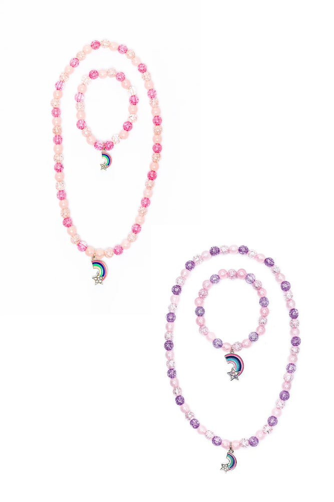 Great Pretenders - Purple Rainbow Necklace & Bracelet Set