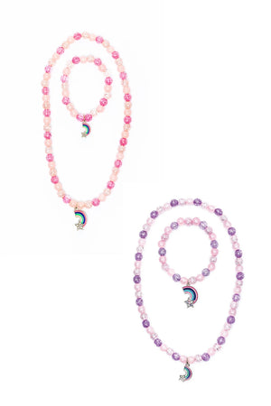 Great Pretenders - Purple Rainbow Necklace & Bracelet Set