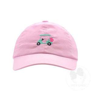 wee ones - Girls Embroidered Golf Cart Chambray Ball Cap