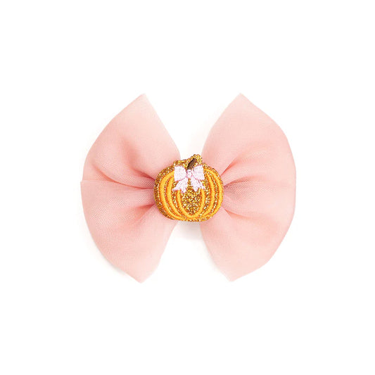 Sweet Wink - Pumpkin Tulle Bow Clip
