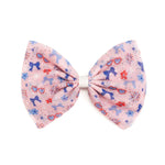 Sweet Wink - Red, White, & Cute Tulle Bow Clip