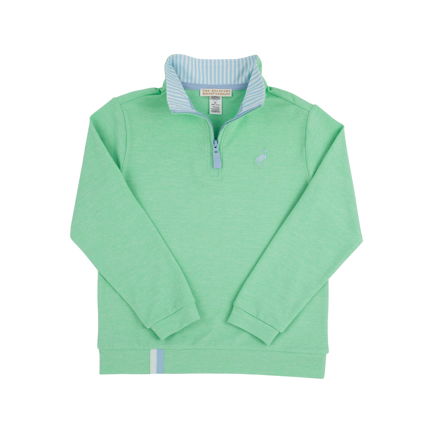 The Beaufort Bonnet Company - Grace Bay Green with Beale Street Blue Stripe Prepletic Hayword Half Zip