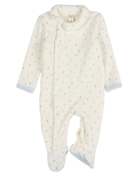 Playful Dots Velour Footie