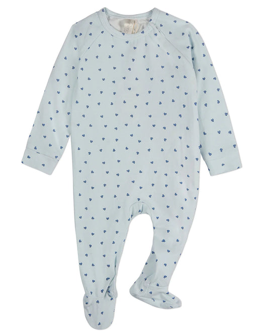Pale Blue Clover Footie