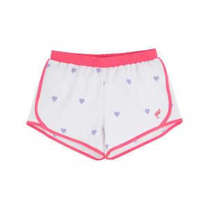 The Beaufort Bonnet Company - PrepleticTM Shimmy Shake Shorts Heart Eyes (Worth Ave White)/Romany Rose