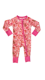 In My Jammers - Pink Christmas Doodle Dreams Zipper Romper IMJ x Bre Sheppard