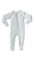 In My Jammers - Blue Stripe Zipper Romper