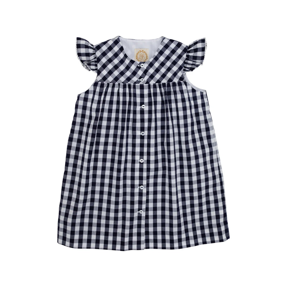 The Beaufort Bonnet Company - Nantucket Navy Chatham Check Angel Sleeve Tabitha's Teacher's Pet Dress