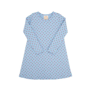 The Beaufort Bonnet Company - Barrington Blue Midway Micro Floral Long Sleeve Polly Play Dress