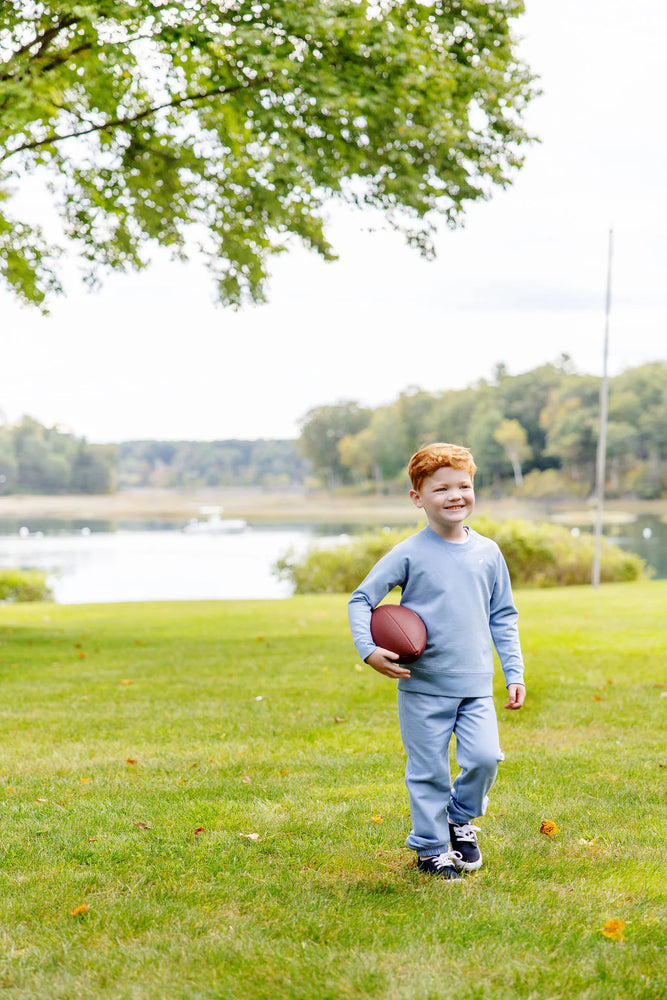 The Beaufort Bonnet Company - Barrington Blue Cassidy Comfy Crewneck - Boys - French Terry