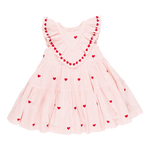 Pink Chicken - Raphaela Dress - Confetti Heart Embroidery