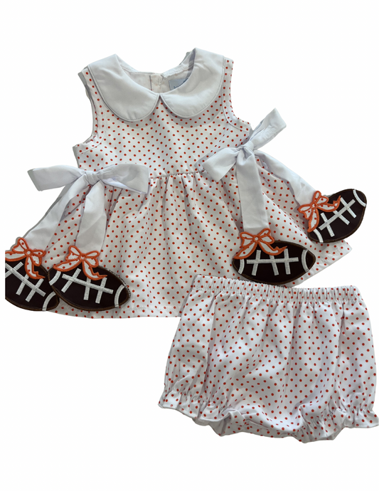 Orange Football Bloomer Set