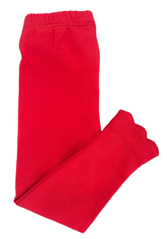 Red Basics Knit Leggings