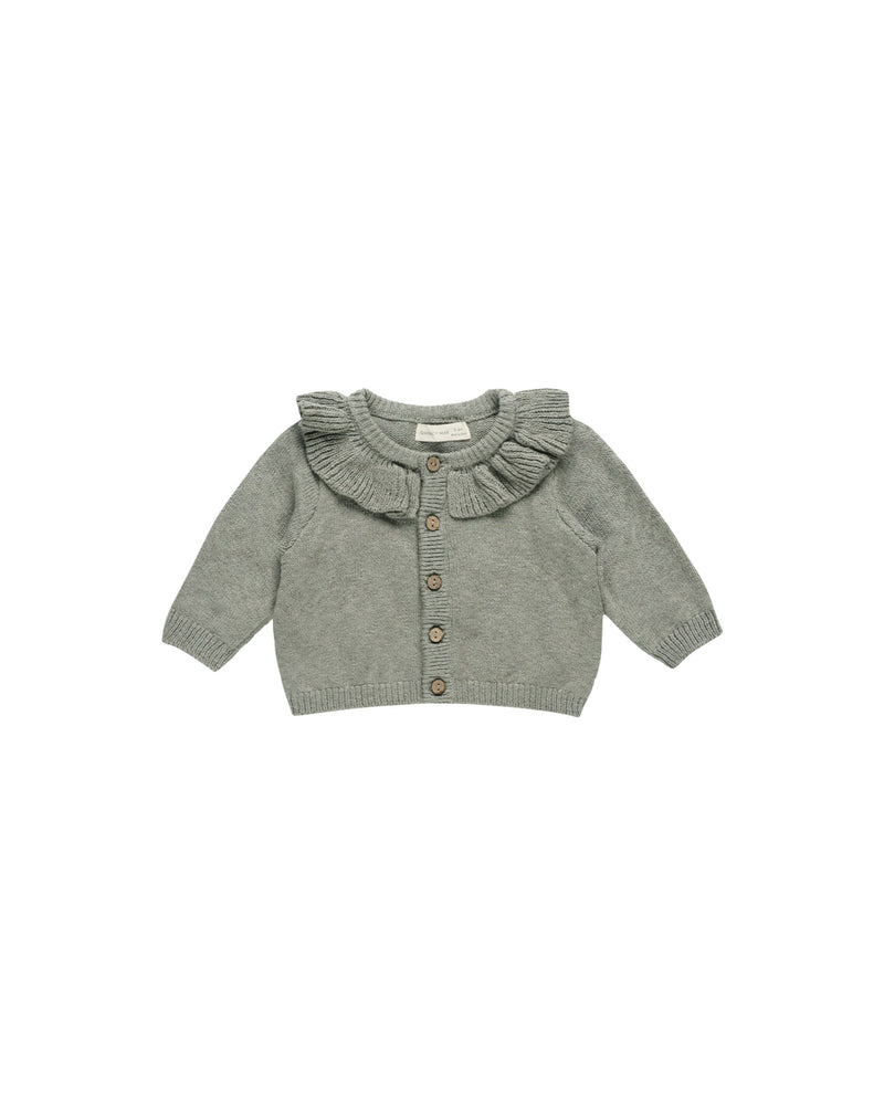 Quincy Mae - Basil Ruffle Collar Cardigan