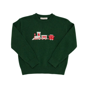 The Beaufort Bonnet Company - Grier Green Train Isaac's Intarsia Sweater