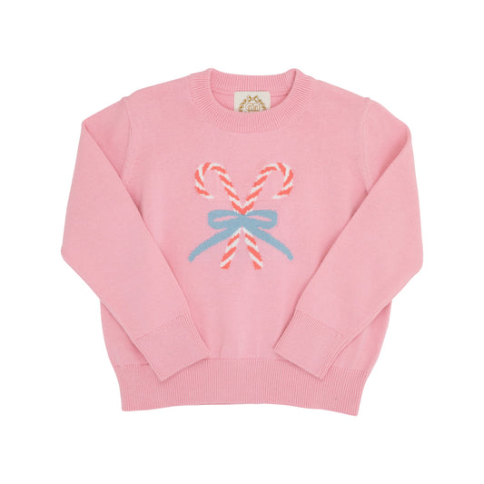 The Beaufort Bonnet Company - Isabelle's Intarsia Sweater Hamptons Hot Pink/Candy Canes