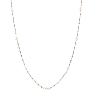 Dainty Lavender Pearl Necklace