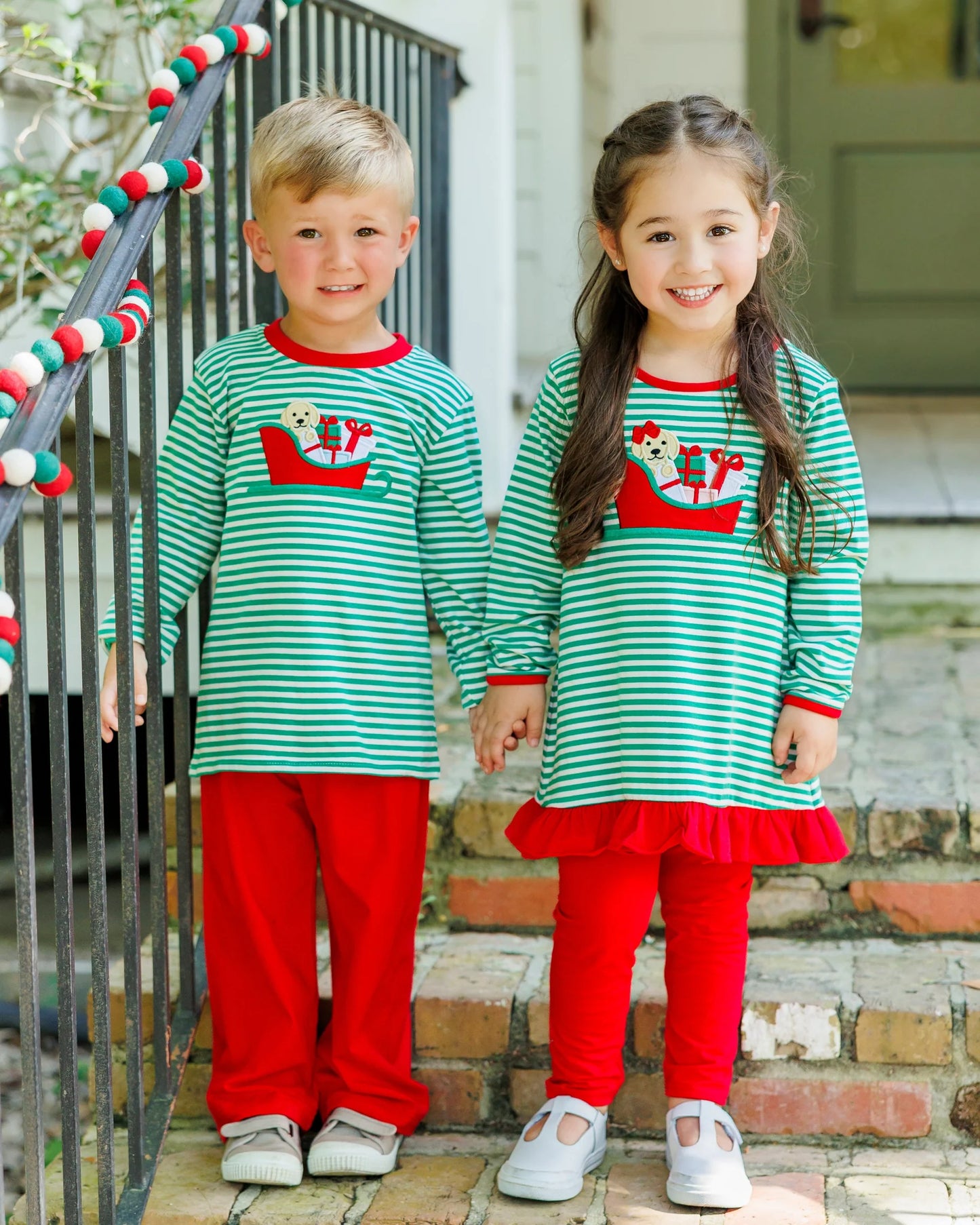 Santa Paws Ruffle Pants Set