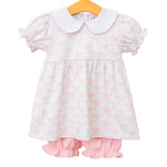 Jellybean - Pink Trellis Bow Charlotte Bloomer Set