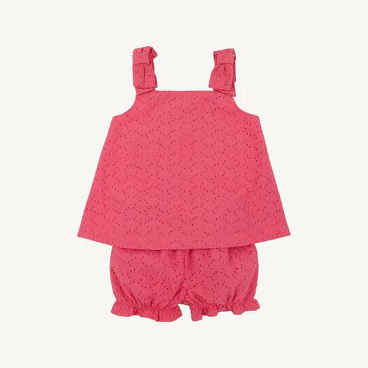 Romany Rose Bow Eyelet Jillian Jumper Set by The Beaufort Bonnet Company, featuring a charming jumper with bow and eyelet details.